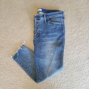 34P Madewell 10" High-Rise Button Up Skinny Jeans
